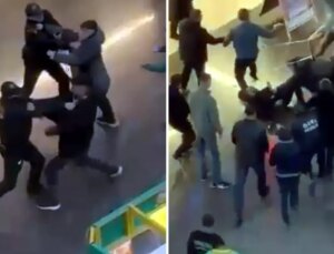 AVM’de güvenlik görevlisinin başına sandalye ile vurdu