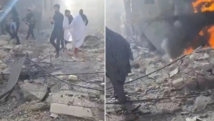 Esad rejimine ilişkin savaş uçakları, muhaliflerin denetimindeki İdlib’e bomba yağdırdı